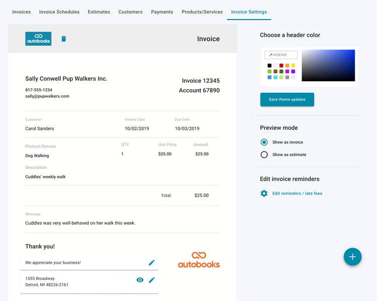 Customize your invoice template