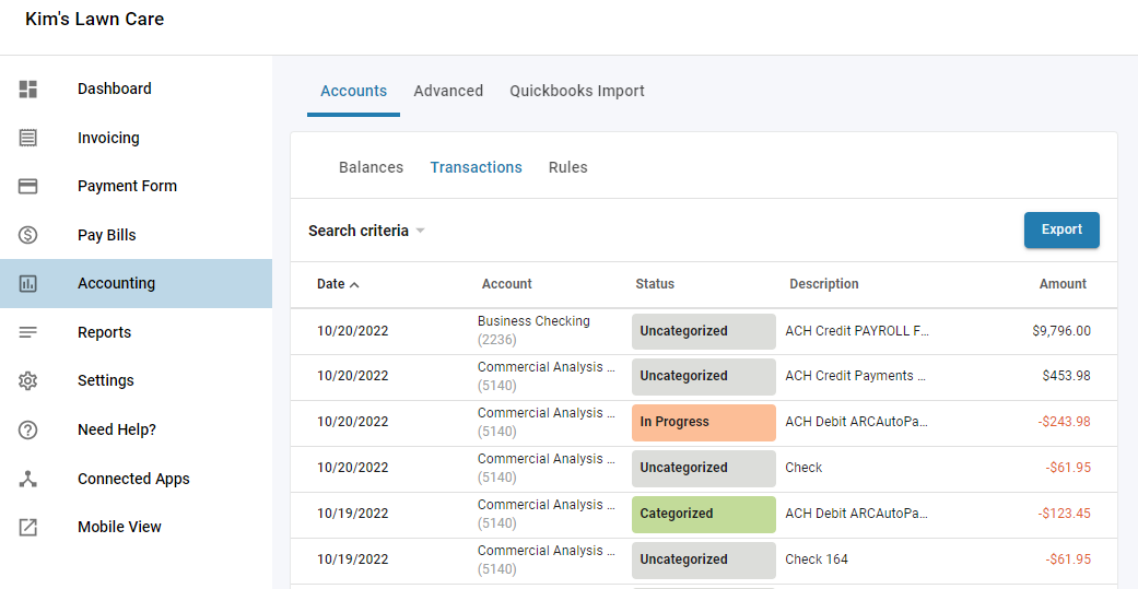 How to view transaction History